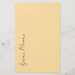 Papelaria Nome Caligrafia Script Elegante Simples Creme Bege