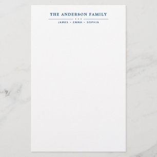 Papelaria Nome da Família Script Tipografia Azul Marinho