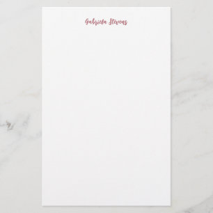 Papelaria Nome de Caligrafia em Dourado Rosa Elegante Branco