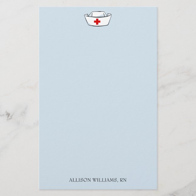 Papelaria Nome do Adicionar Boné do Enfermeiro (Frente)