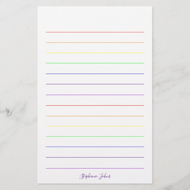 Papelaria Nome dos Monogramas Bonito Coloridos (Frente)