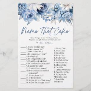Papelaria Nome Floral Azul Que Joga Chá de panela