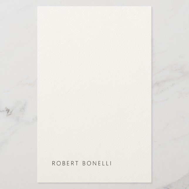 Papelaria Nome Minimalista Preto e Branco Moderno Único (Frente)