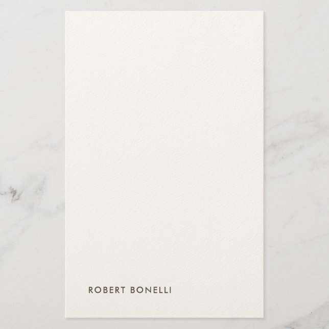 Papelaria Nome Minimalista Preto e Branco Moderno Único (Frente)