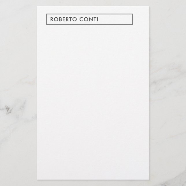 Papelaria Nome Minimalista Simples Moderno Único (Frente)