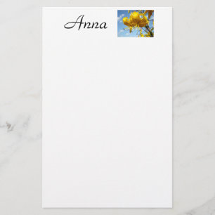 Papelaria Nome Personalizado Flores Tigre Amarelo
