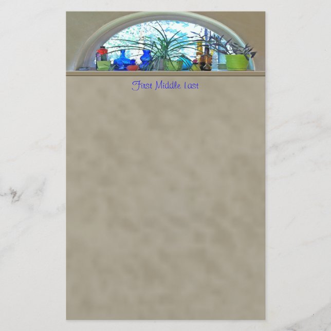 Papelaria Nome Personalizado Garrafas de Vidro Plantas Cinta (Frente)