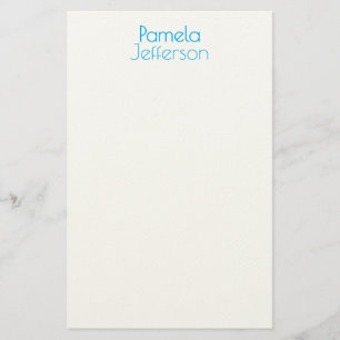 Papelaria Nome Profissional Moderno Azul e Branco Minimalist