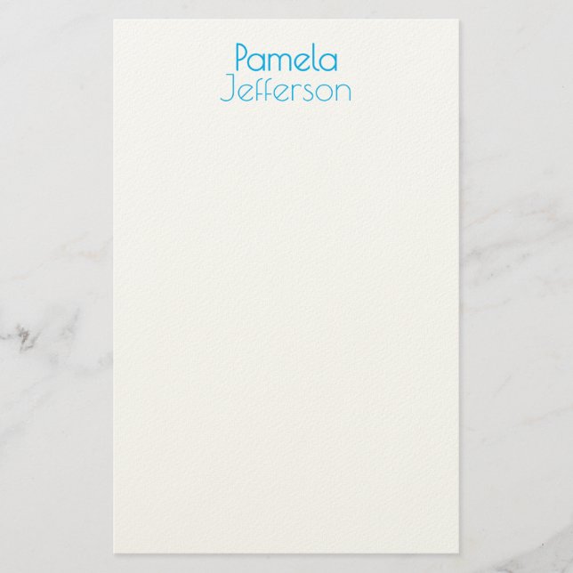 Papelaria Nome Profissional Moderno Azul e Branco Minimalist (Frente)