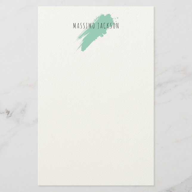 Papelaria Nome Próprio Decorativo Chic Simples Azul Branco (Frente)