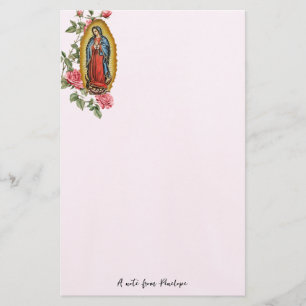 Papelaria Nossa Senhora de Guadalupe Rosa Rosas Personalizad