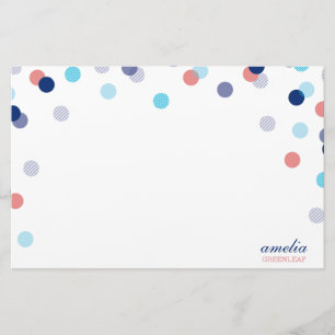Papelaria NOTA PERSONALIZADA, marinho azul de confetti brilh