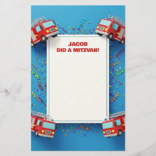 Papelaria Notas do Nome Mitzvah Personalizado dos Firepesado