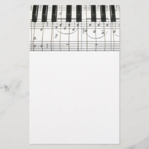 Papelaria Notas do teclado e da música de piano