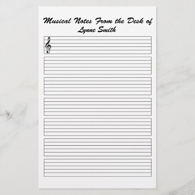 Papelaria Notas Musicais Personalizadas (Frente)