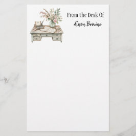 Papelaria Notepad do Cottagecore Watercolor Escrevendo