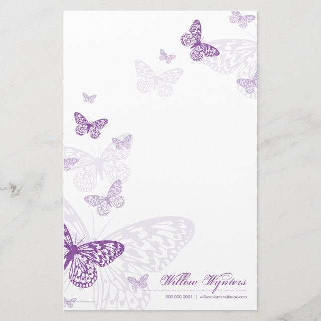 Papelaria NOTEPAPER PERSONALIZADO: borboletas 3P (Frente)