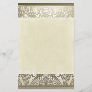 Papelaria Nouveau da arte, deco, ouro, branco, floral,