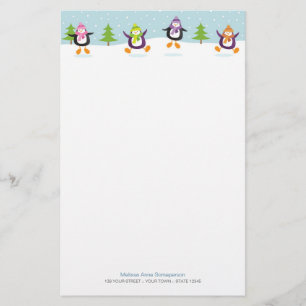Papelaria Novidade de salto alegre bonito dos pinguins
