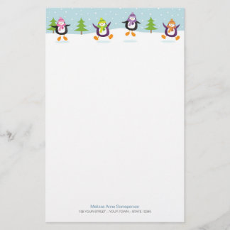 Papelaria Novidade de salto alegre bonito dos pinguins