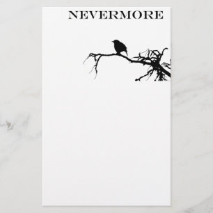 Papelaria Nunca mais design de Edgar Allan Poe do poema do