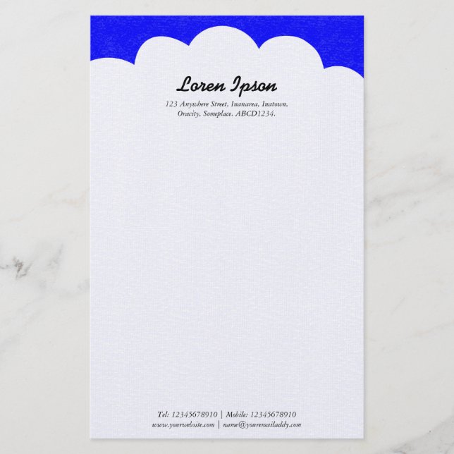 Papelaria Nuvem Superior - Azul II (Frente)