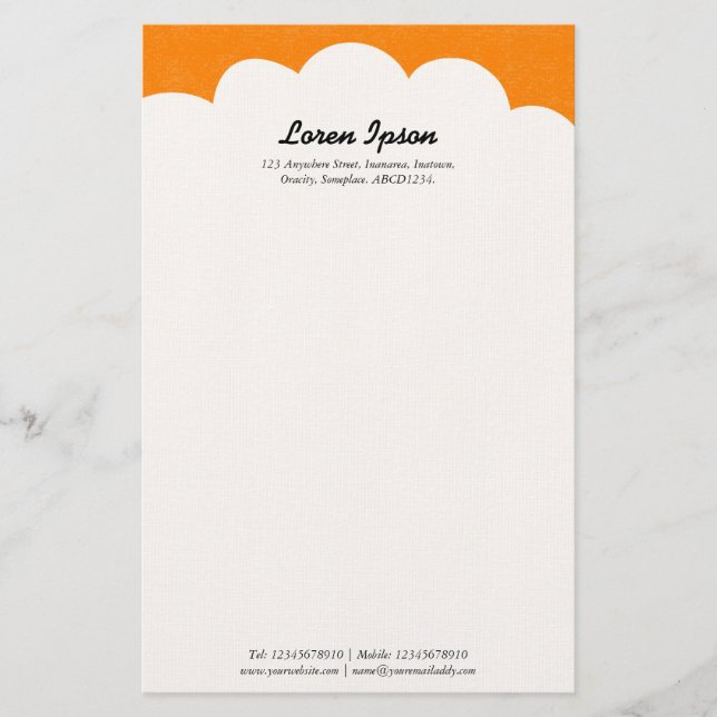 Papelaria Nuvem Superior - Laranja (Frente)