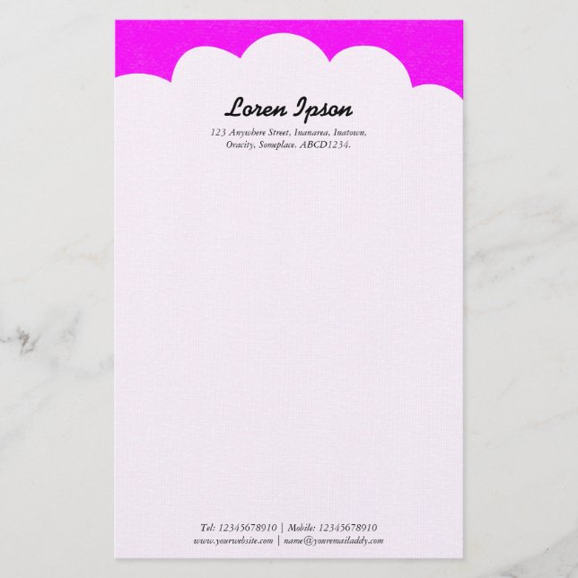 Papelaria Nuvem Superior - Magenta (Frente)
