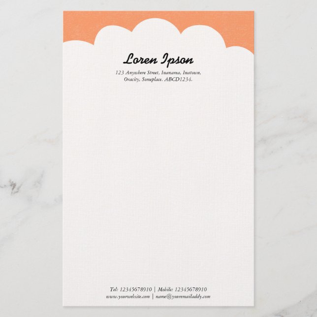 Papelaria Nuvem Superior - Peach (Frente)