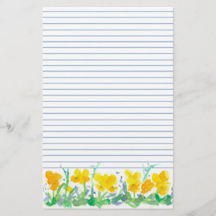 Papelaria O amor perfeito amarelo floresce a pintura da