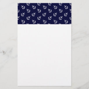 Papelaria O branco ancora o teste padrão do fundo dos azuis