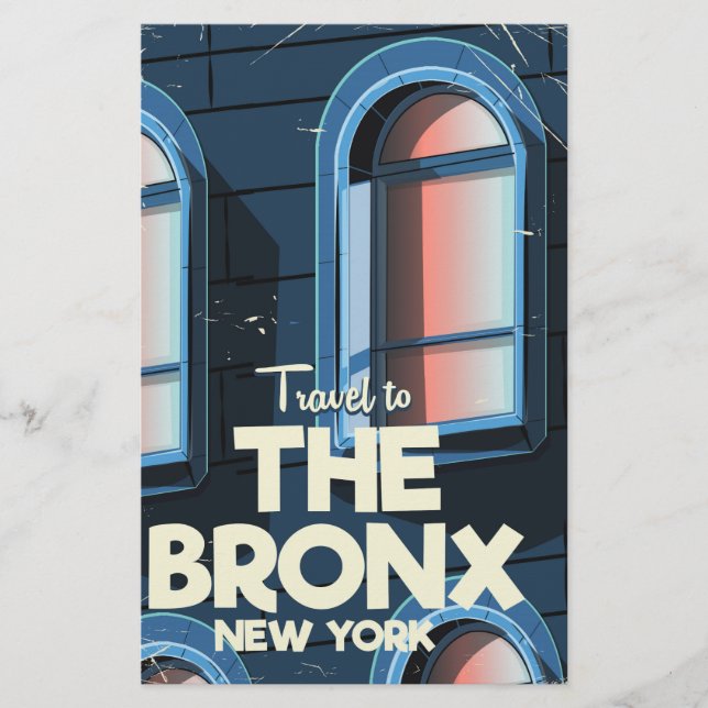 Papelaria O cartaz de viagem do Bronx Nova York (Frente)