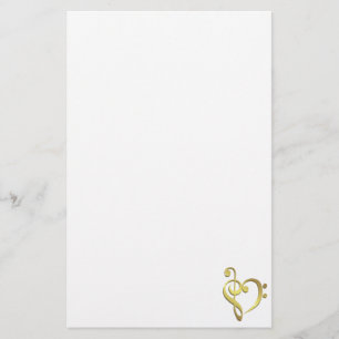 Papelaria O coração da música do clef de triplo e do clef