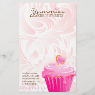 Papelaria O coração do rosa do cozinheiro chefe de