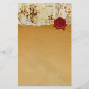 Papelaria O CORAÇÃO & são PERGAMINHO VERMELHO do SELO da