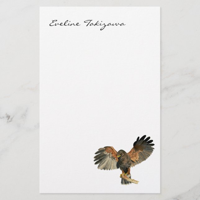 Papelaria O Flapping do falcão voa a pintura da aguarela (Frente)