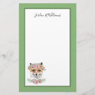 Papelaria O Fox floral adiciona seu nome