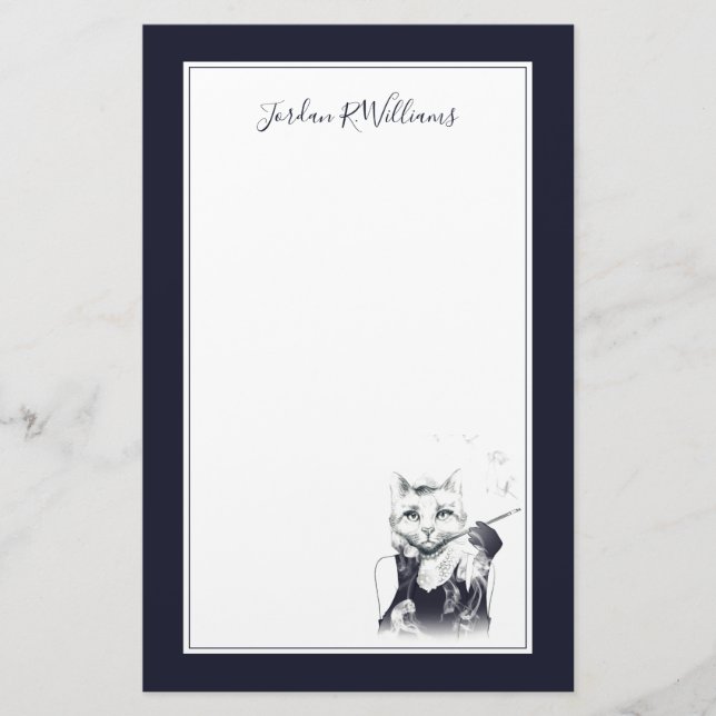 Papelaria O gato do encanto | adiciona seu nome (Frente)