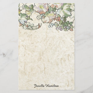 Papelaria O Hollyhock de Nouveau Mucha da arte floresce