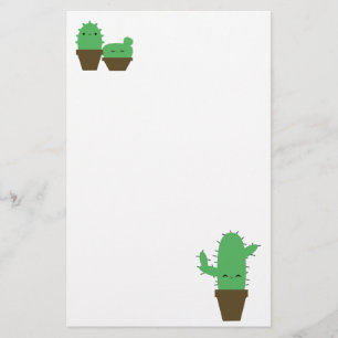 Papelaria O kawaii bonito dos cactos planta o papel de carta