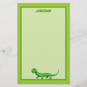 Papelaria O lagarto verde bonito dos desenhos animados caço