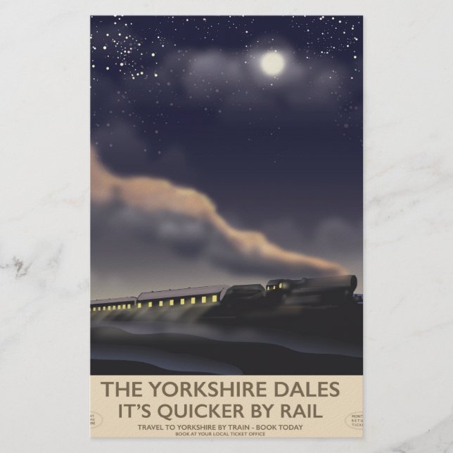 Papelaria O pôster da Yorkshire Dales Railway (Frente)