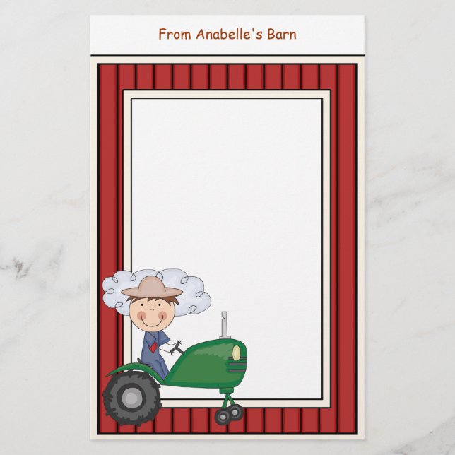 Papelaria O quadro do celeiro do trator da equitação do (Frente)