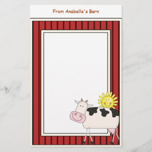 Papelaria O quadro vermelho feliz do celeiro de vaca da