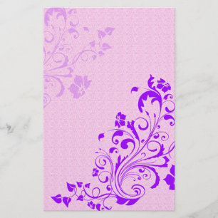 Papelaria O roxo floresce o papel do álbum de recortes