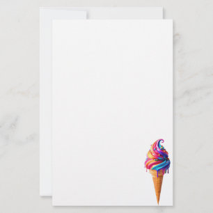 Papelaria O vibrante cone de sorvete clássico da SlipperyJoe