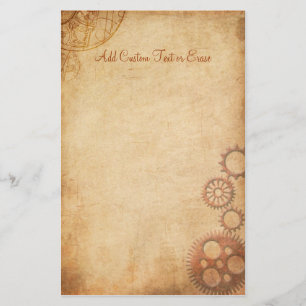 Papelaria O vintage Steampunk alinha o papel dos artigos de