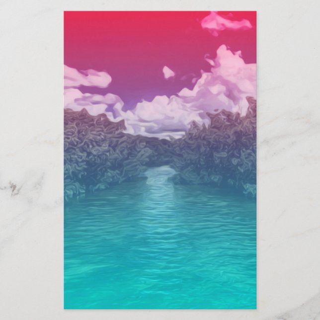 Papelaria Oceano azul cor-de-rosa Trippy da chave dos (Frente)