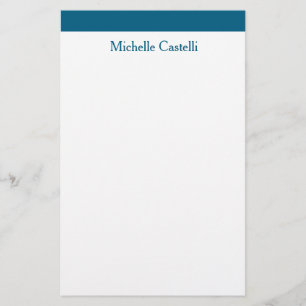 Papelaria Oceano Azul e Branco Professional Único Clássico