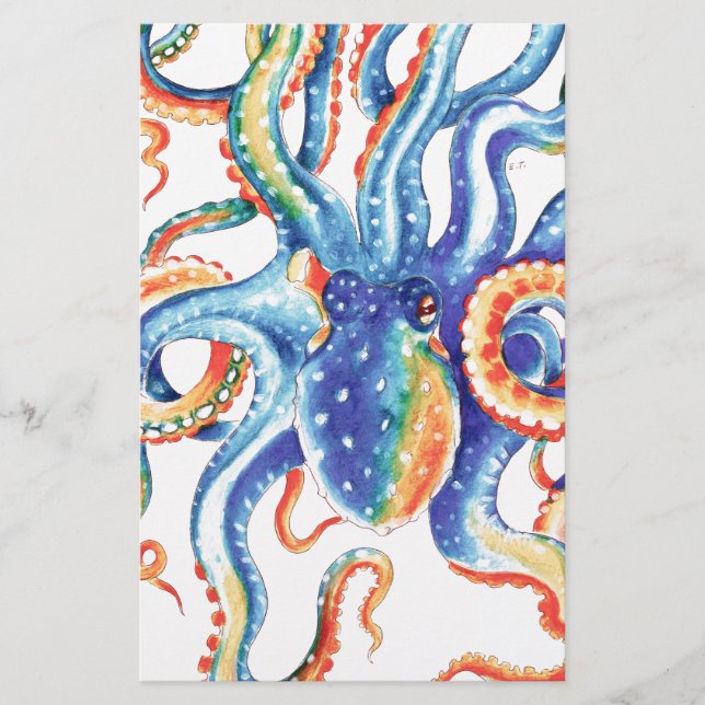 Papelaria Octopus Tentacle color Art (Frente)
